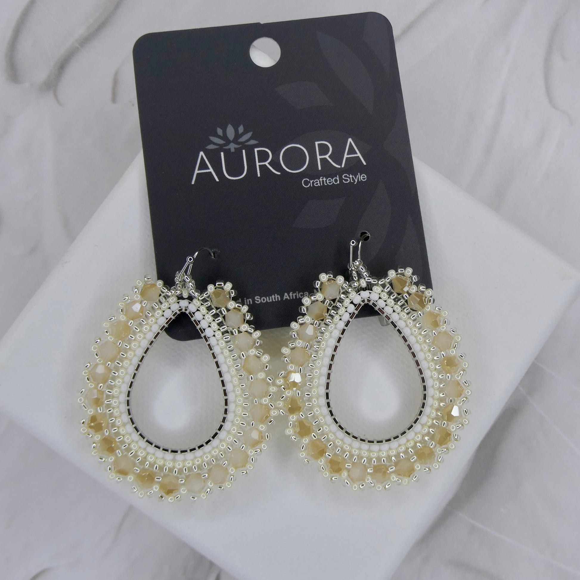 Aurora Crafted Style-Full Frida in Cream (Silver)-Earrings-Aurora Crafted Jewellery-