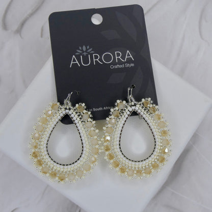 Aurora Crafted Style-Full Frida in Cream (Silver)-Earrings-Aurora Crafted Jewellery-