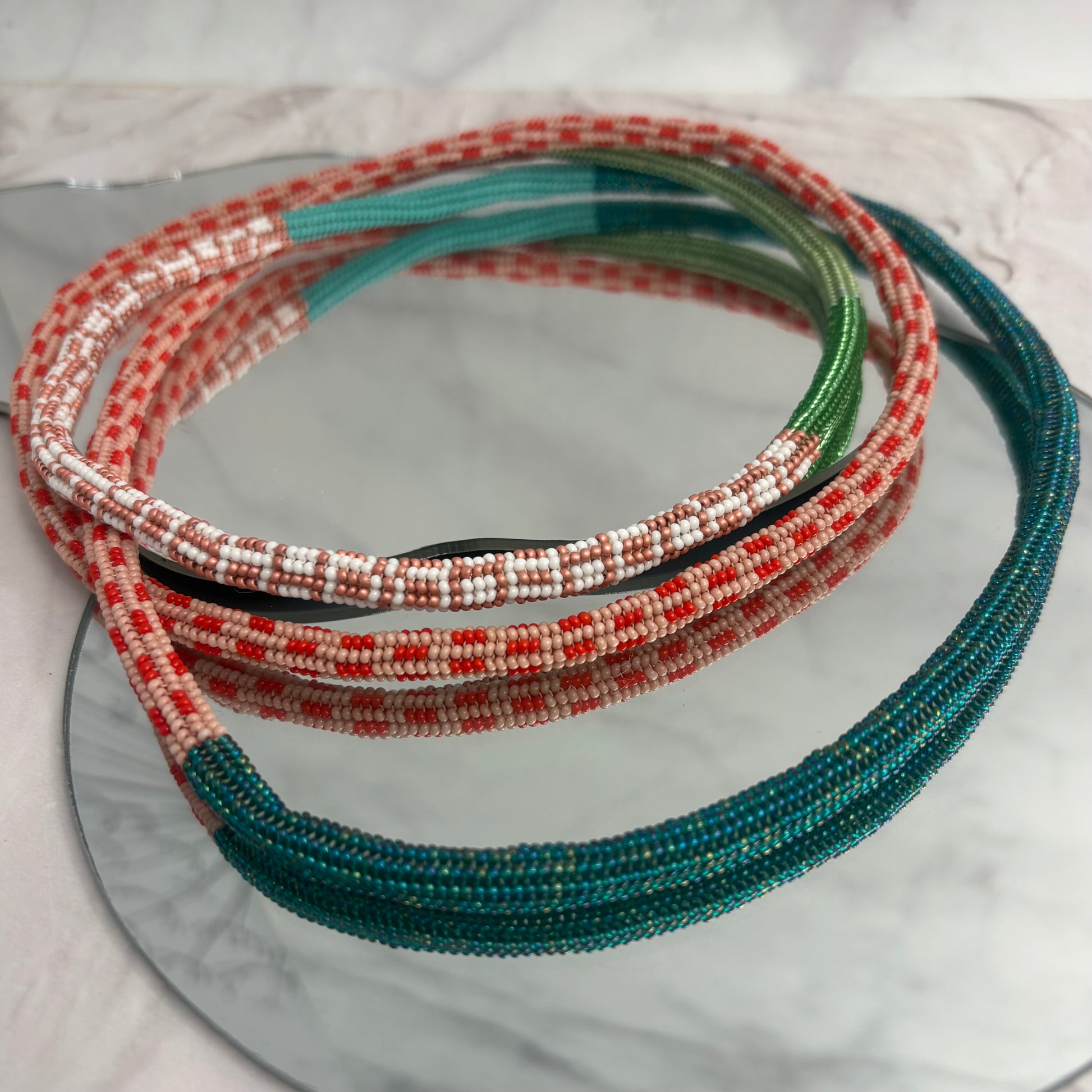 Aurora Crafted Style-Infinity Necklace Pretty Pinks & Pops of Other-NECKLACES-Aurora Crafted Jewellery-