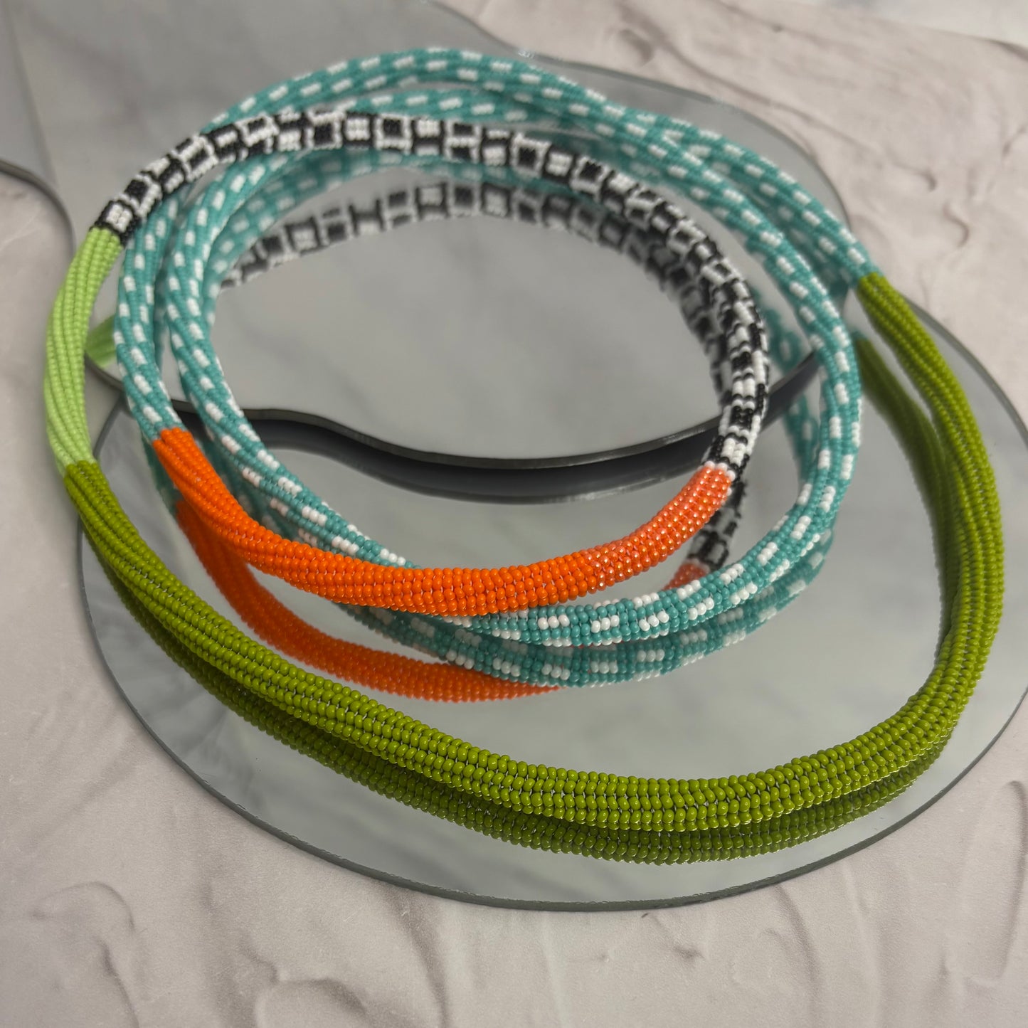 Aurora Crafted Style-Infinity Necklace Lime & Turquoise Sublime-NECKLACES-Aurora Crafted Jewellery-
