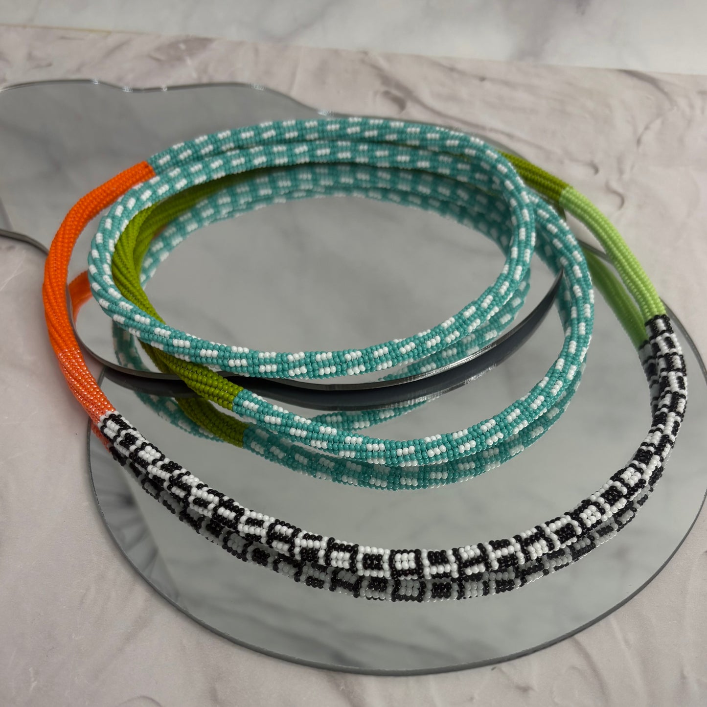 Aurora Crafted Style-Infinity Necklace Lime & Turquoise Sublime-NECKLACES-Aurora Crafted Jewellery-