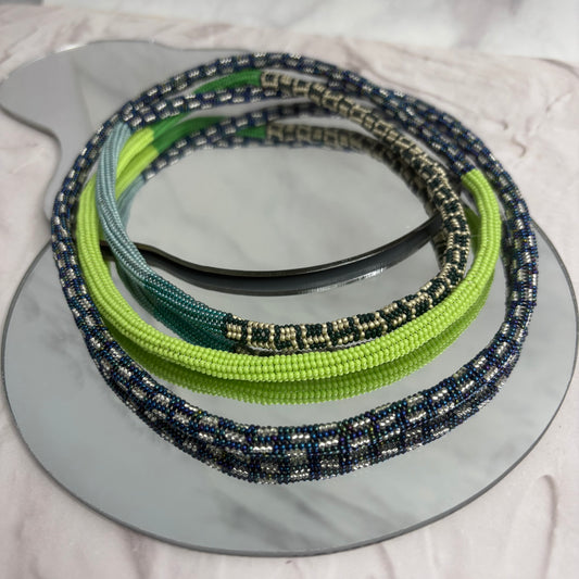 Aurora Crafted Style-Infinity Necklace Teals & Blues Appeal-NECKLACES-Aurora Crafted Jewellery-