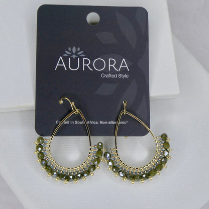 Aurora Crafted Style-Half Frida in Khaki (Gold)-Earrings-Aurora Crafted Jewellery-