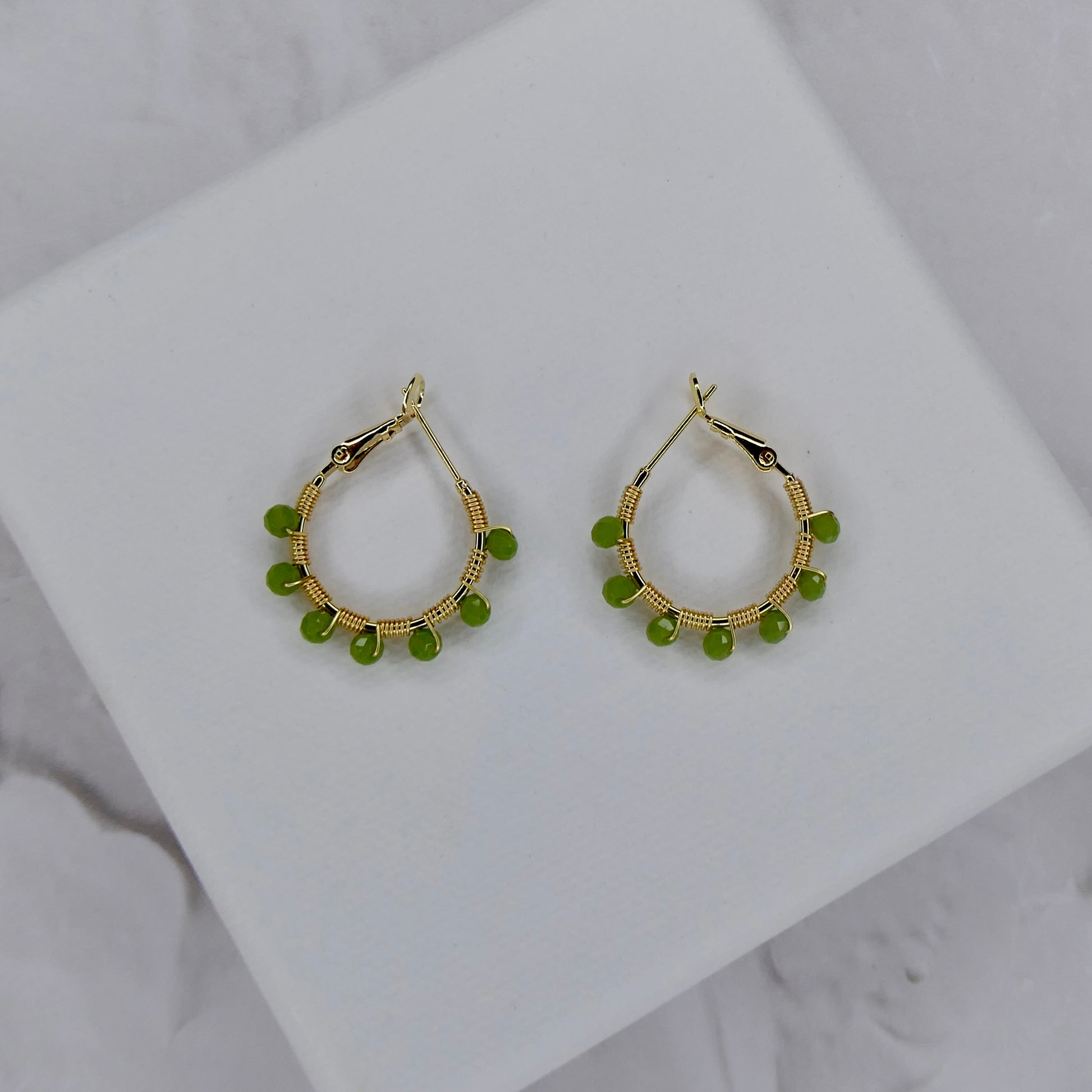 Aurora Crafted Style-Retro Hoop in Tarragon (Gold)-Earrings-Aurora Crafted Jewellery-