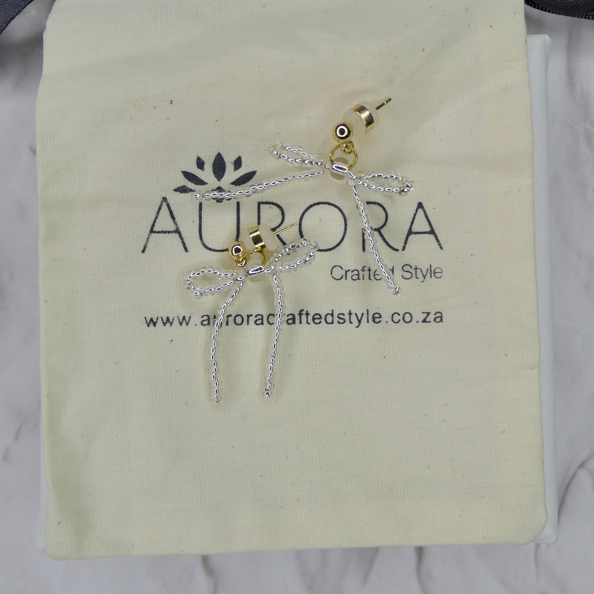 Aurora Crafted Style-The Mini Noya Bow in Silver (Gold)-Earrings-Aurora Crafted Jewellery-