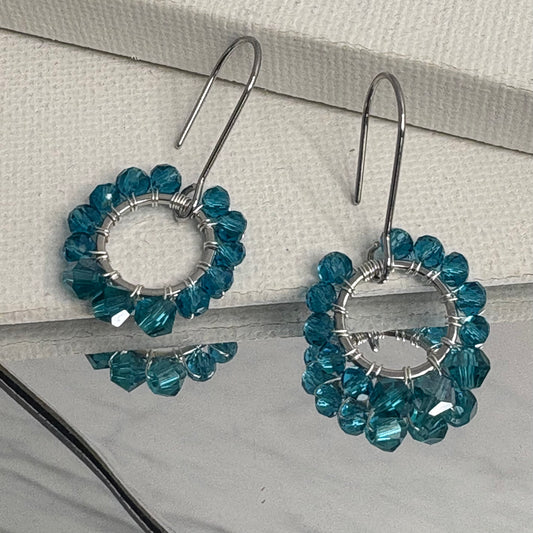 Aurora Crafted Style-Pretty Pop in Mediterranean (silver)-Earrings-Aurora Crafted Jewellery-