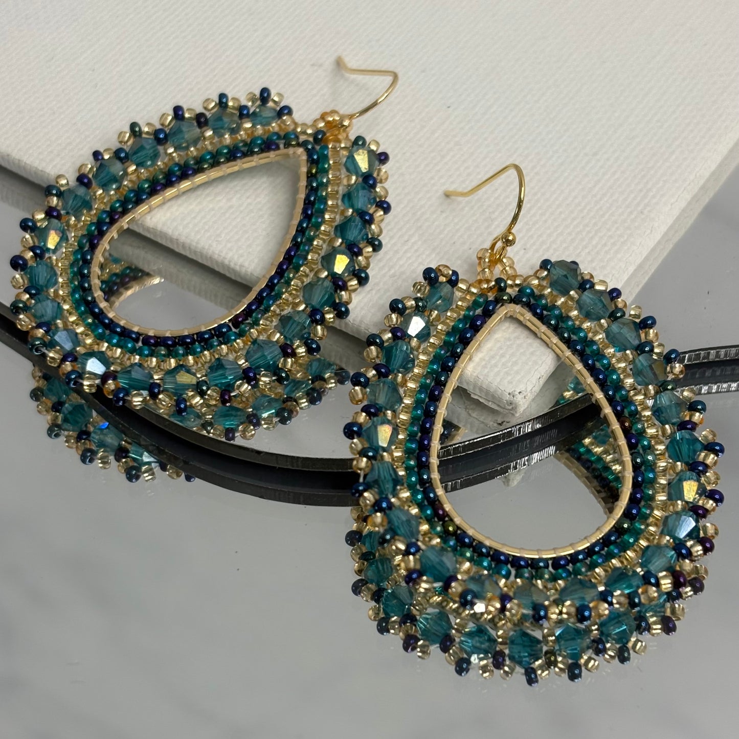 Aurora Crafted Style-Full Frida in Turquoise (gold)-Earrings-Aurora Crafted Jewellery-