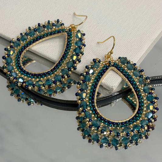 Aurora Crafted Style-Full Frida in Turquoise (gold)-Earrings-Aurora Crafted Jewellery-