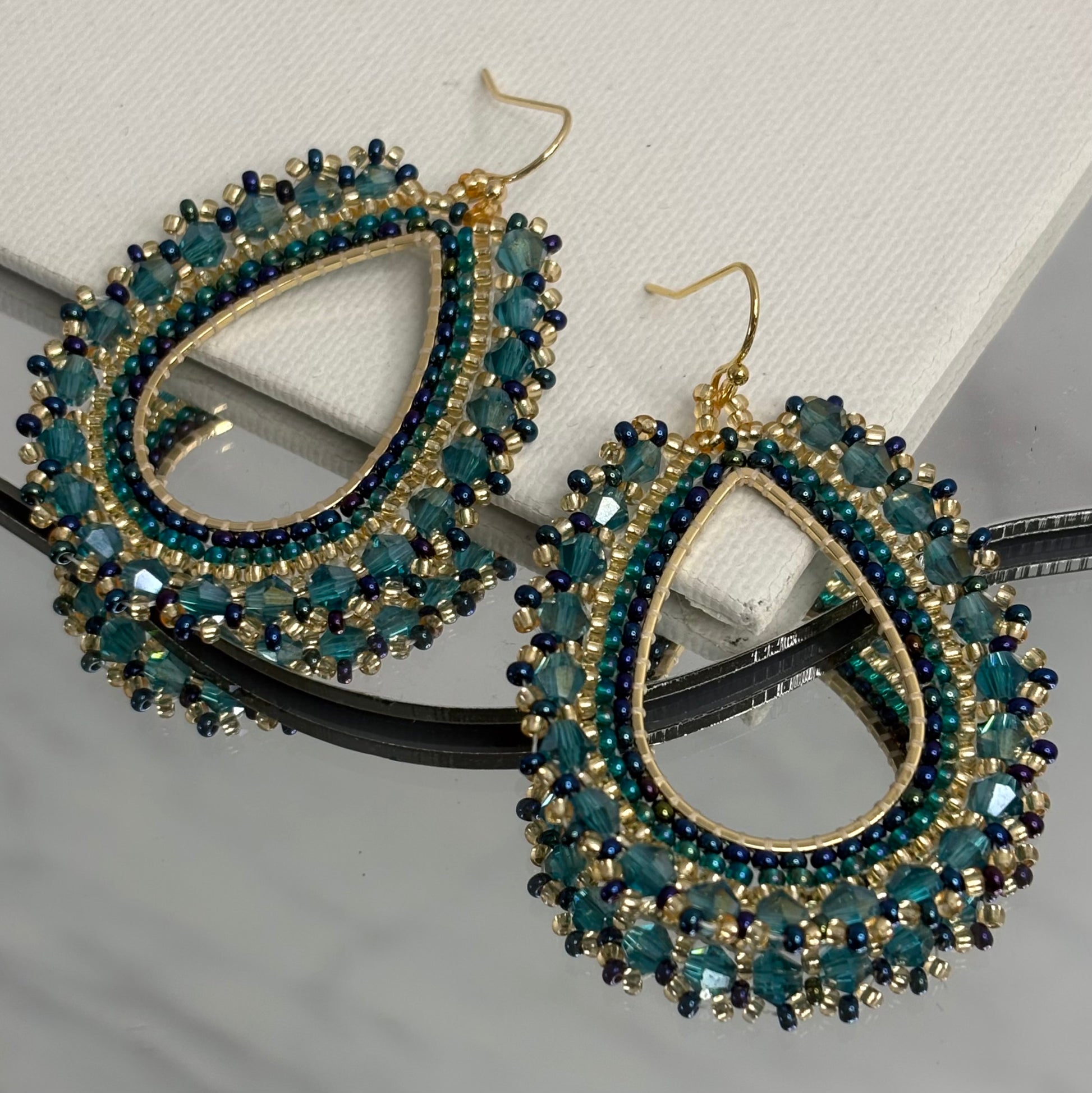 Aurora Crafted Style-Full Frida in Turquoise (gold)-Earrings-Aurora Crafted Jewellery-