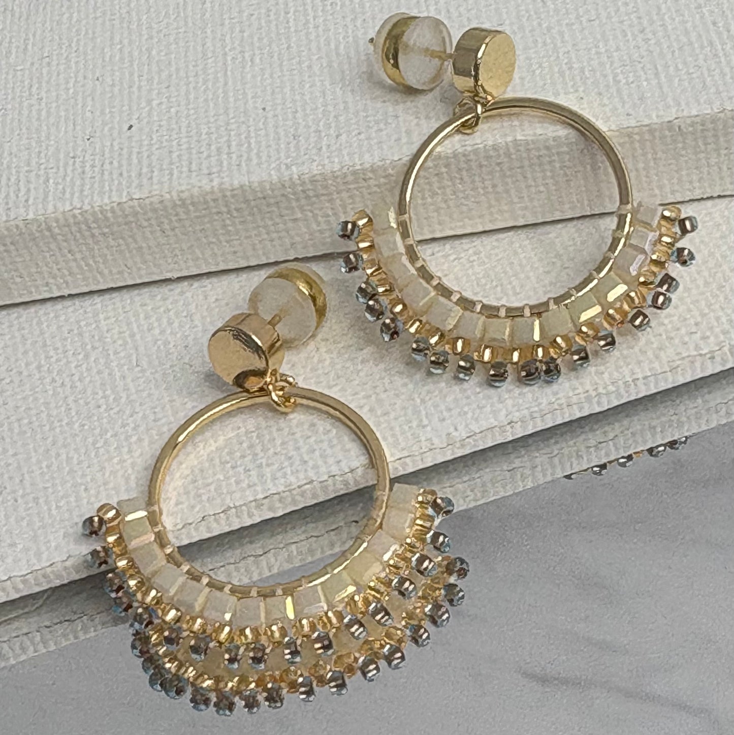 Aurora Crafted Style-Small Mosaic Stud in Melted Butter (Gold)-Earrings-Aurora Crafted Jewellery-