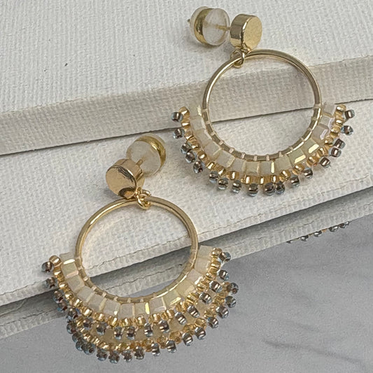 Aurora Crafted Style-Small Mosaic Stud in Melted Butter (Gold)-Earrings-Aurora Crafted Jewellery-