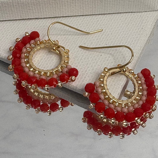Aurora Crafted Style-Mini Mosaic Drop Fiesta (Gold)-Earrings-Aurora Crafted Jewellery-