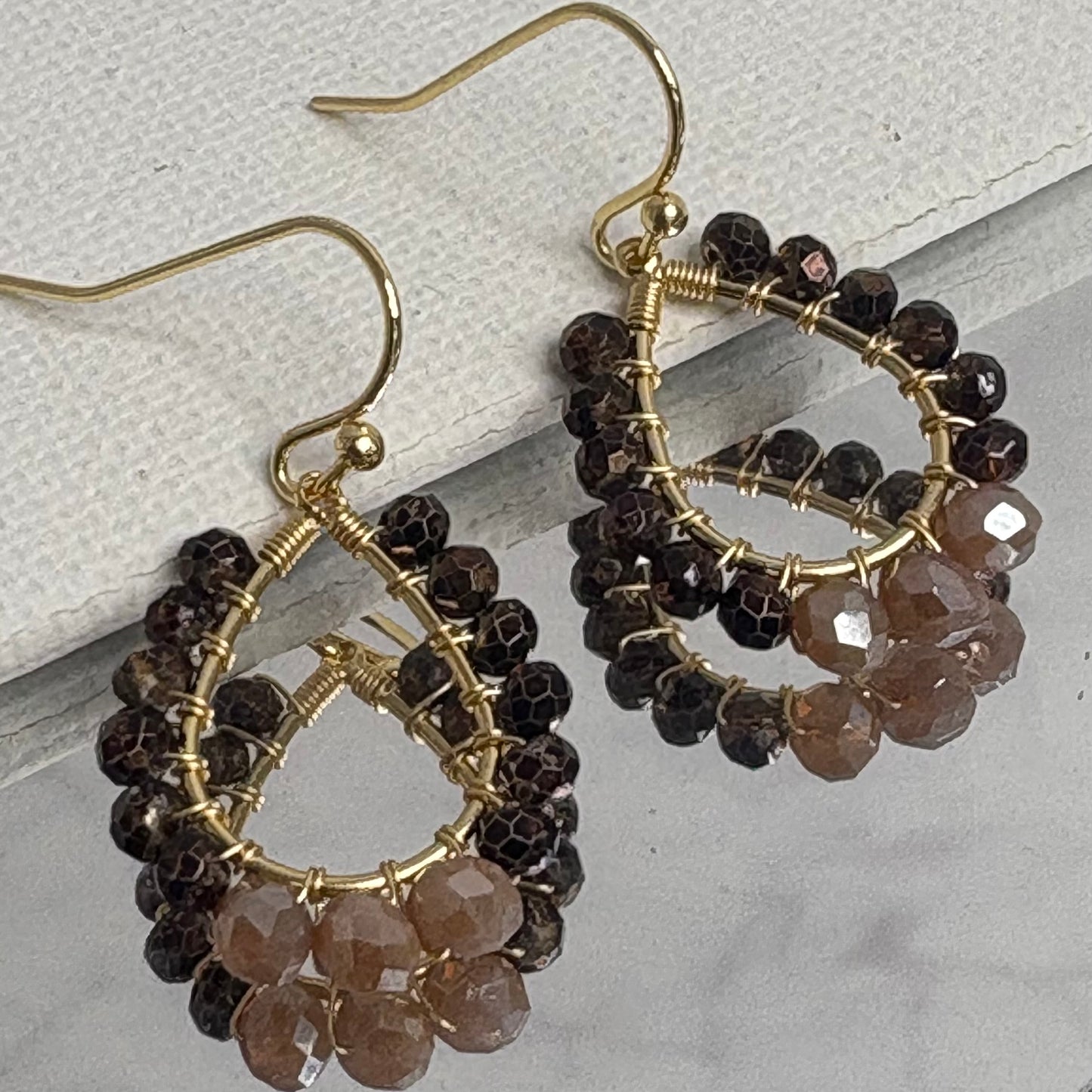 Aurora Crafted Style-Petite Teardrop in Chocolate (Gold)-Earrings-Aurora Crafted Jewellery-
