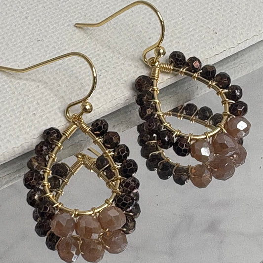 Aurora Crafted Style-Petite Teardrop in Chocolate (Gold)-Earrings-Aurora Crafted Jewellery-
