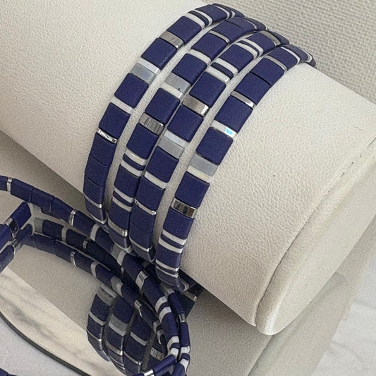 Aurora Crafted Style-Tila Bracelet Nautical Navy-BRACELETS-Aurora Crafted Jewellery-