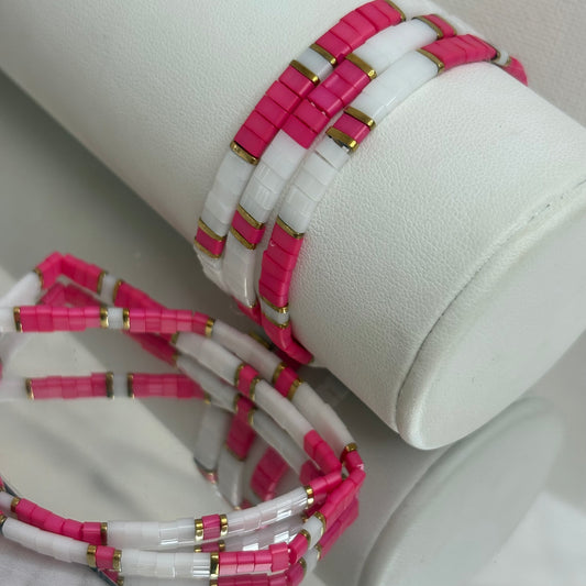 Aurora Crafted Style-Tila Bracelet Flamingo Fab-BRACELETS-Aurora Crafted Jewellery-