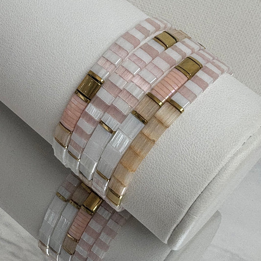 Aurora Crafted Style-Tila Bracelet Perfect Pinks-BRACELETS-Aurora Crafted Jewellery-