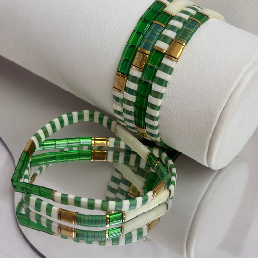 Aurora Crafted Style-Tila Bracelet Gorgeous Green-BRACELETS-Aurora Crafted Jewellery-