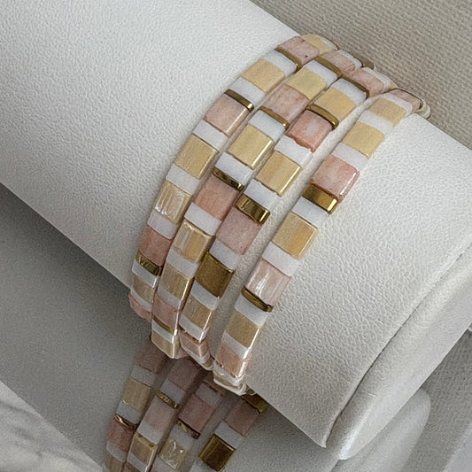 Aurora Crafted Style-Tila Bracelet Pretty Peaches-BRACELETS-Aurora Crafted Jewellery-