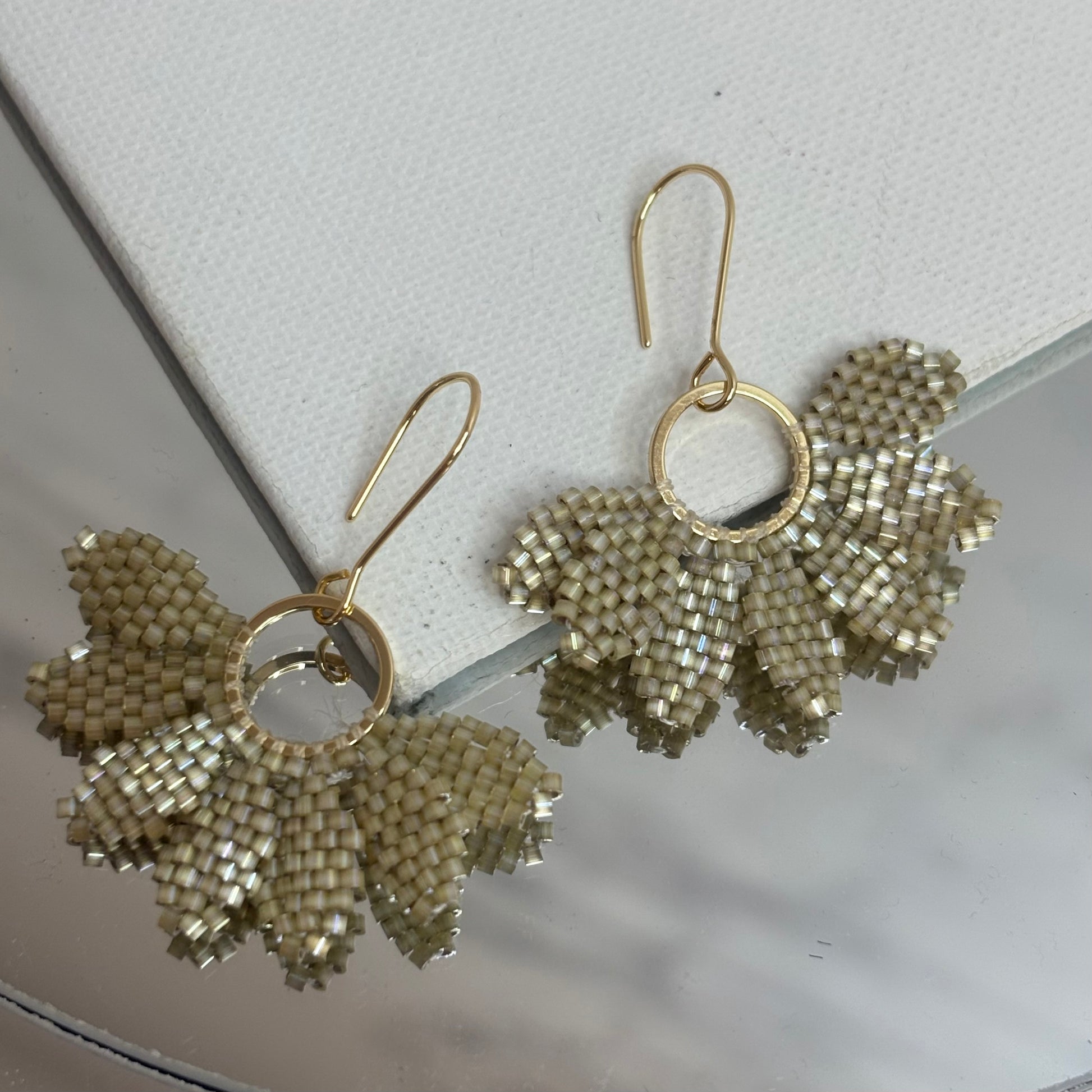Aurora Crafted Style-Floral Wreath in Champagne (Gold)-Earrings-Aurora Crafted Jewellery-
