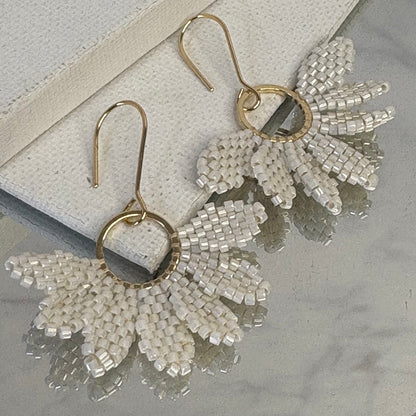 Aurora Crafted Style-Floral Wreath in Pearl (Gold)-Earrings-Aurora Crafted Jewellery-