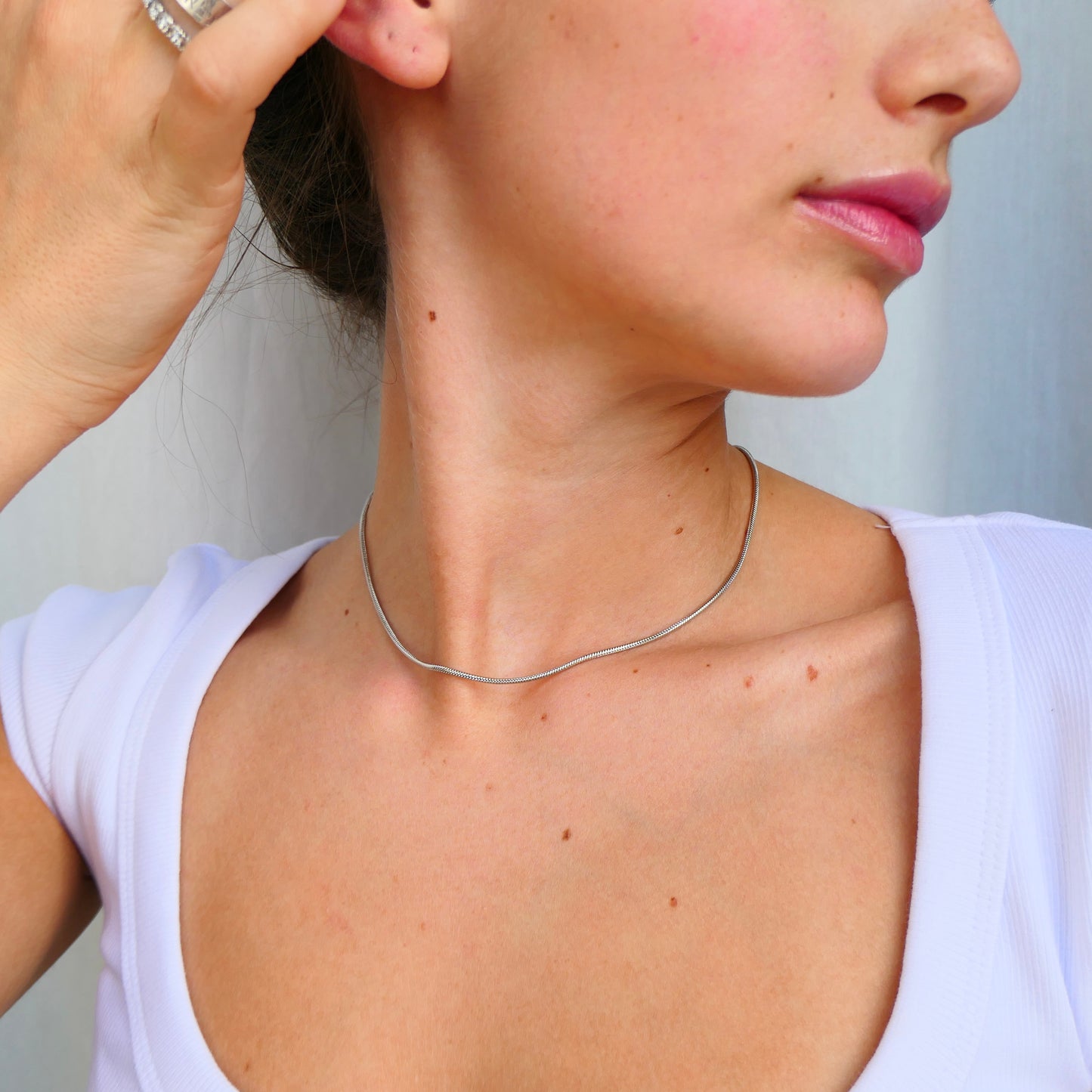 Aurora Crafted Style-Waterproof Snake Necklace (Silver)-NECKLACES-Aurora Crafted Style-