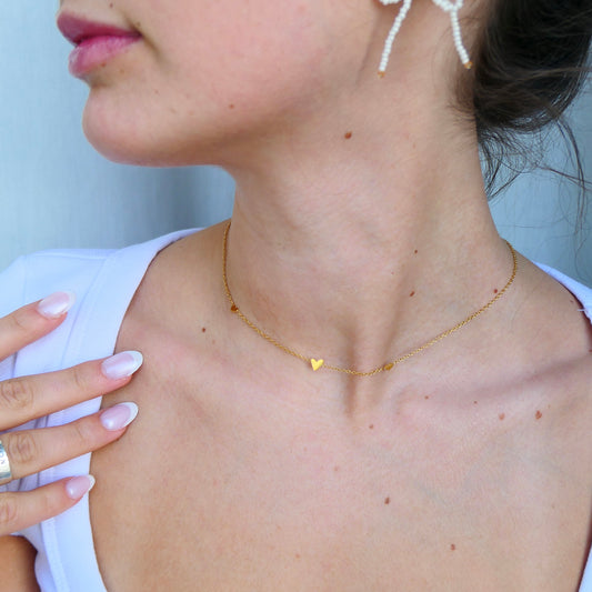 Aurora Crafted Style-Waterproof Heart Necklace (Gold)-NECKLACES-Aurora Crafted Style-