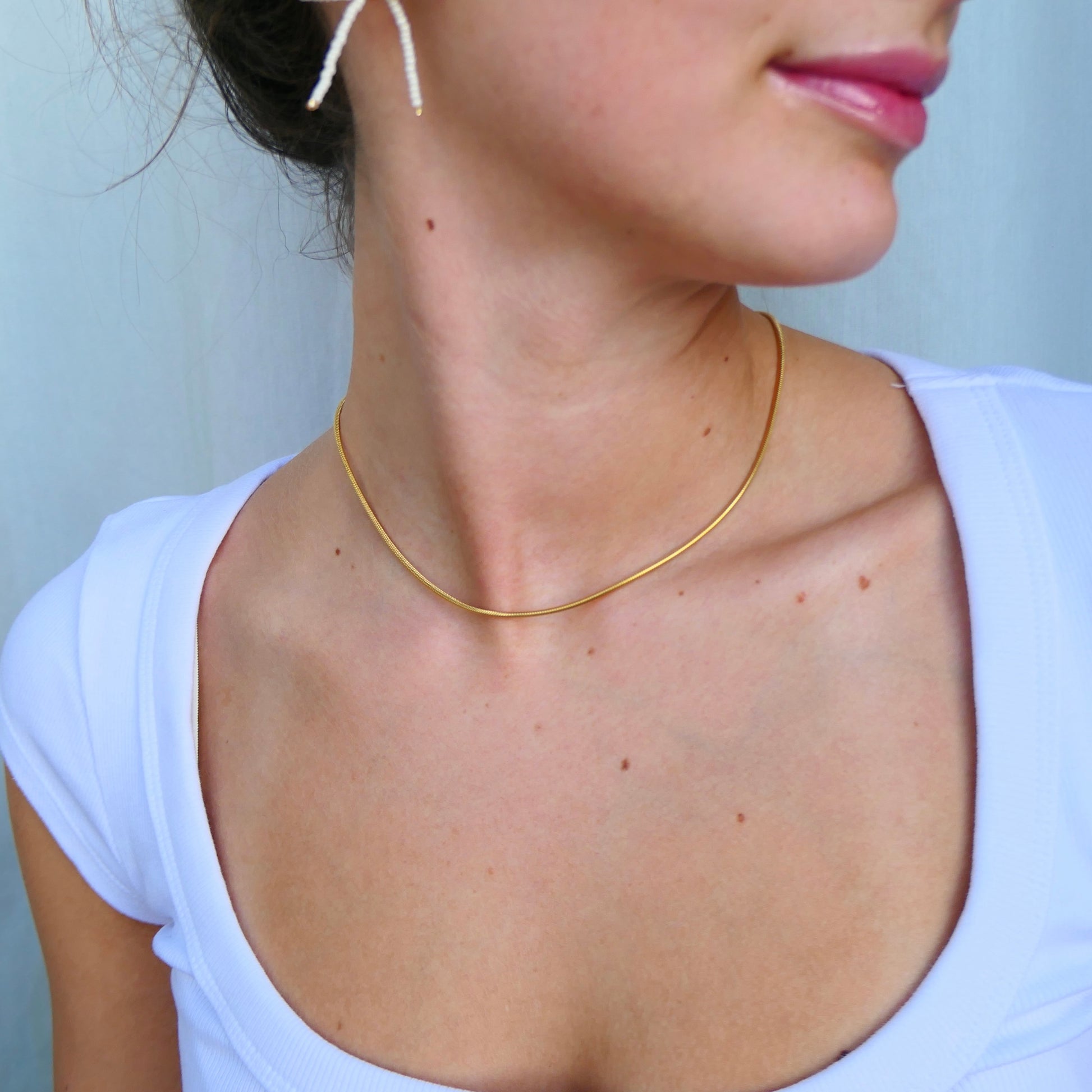 Aurora Crafted Style-Waterproof Snake Necklace (Gold)-NECKLACES-Aurora Crafted Style-