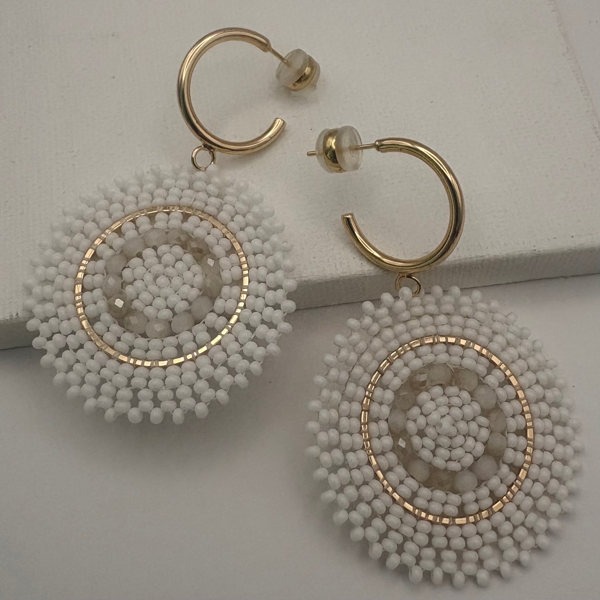 Aurora Crafted Style-Full Moon Reloaded in Angel White (gold)-Earrings-Aurora Crafted Jewellery-