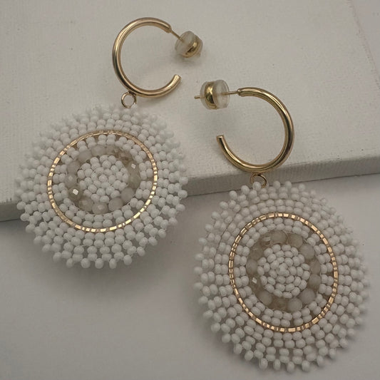 Aurora Crafted Style-Full Moon Reloaded in Angel White (gold)-Earrings-Aurora Crafted Jewellery-