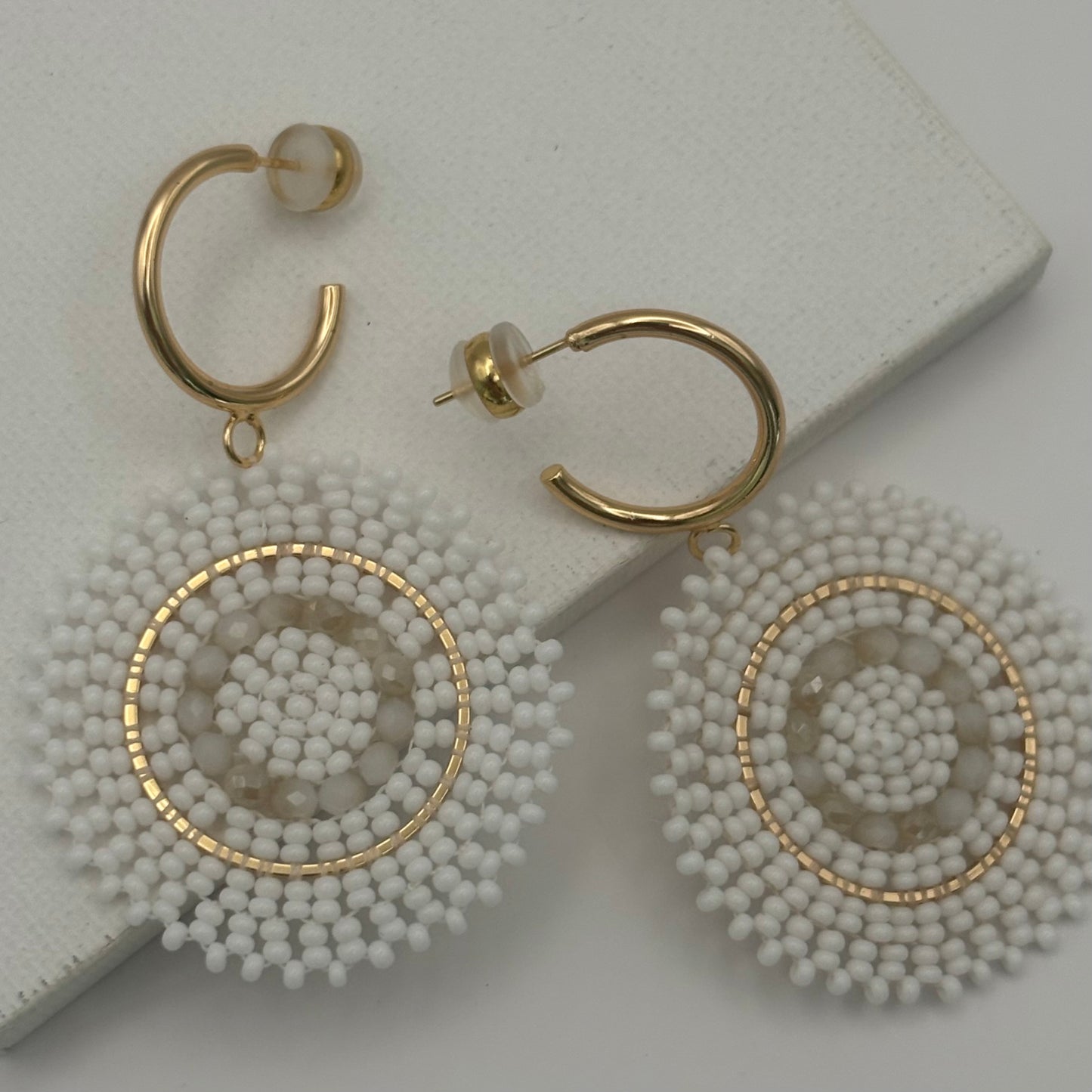 Aurora Crafted Style-Full Moon Reloaded in Angel White (gold)-Earrings-Aurora Crafted Jewellery-