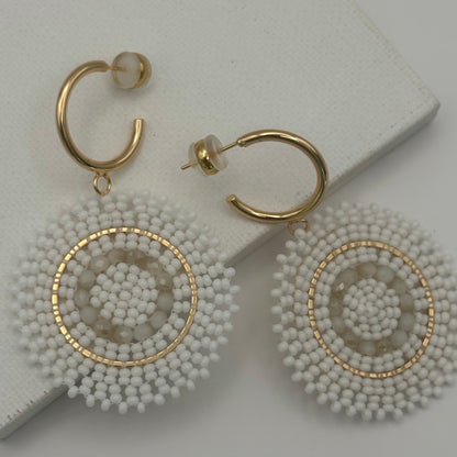 Aurora Crafted Style-Full Moon Reloaded in Angel White (gold)-Earrings-Aurora Crafted Jewellery-