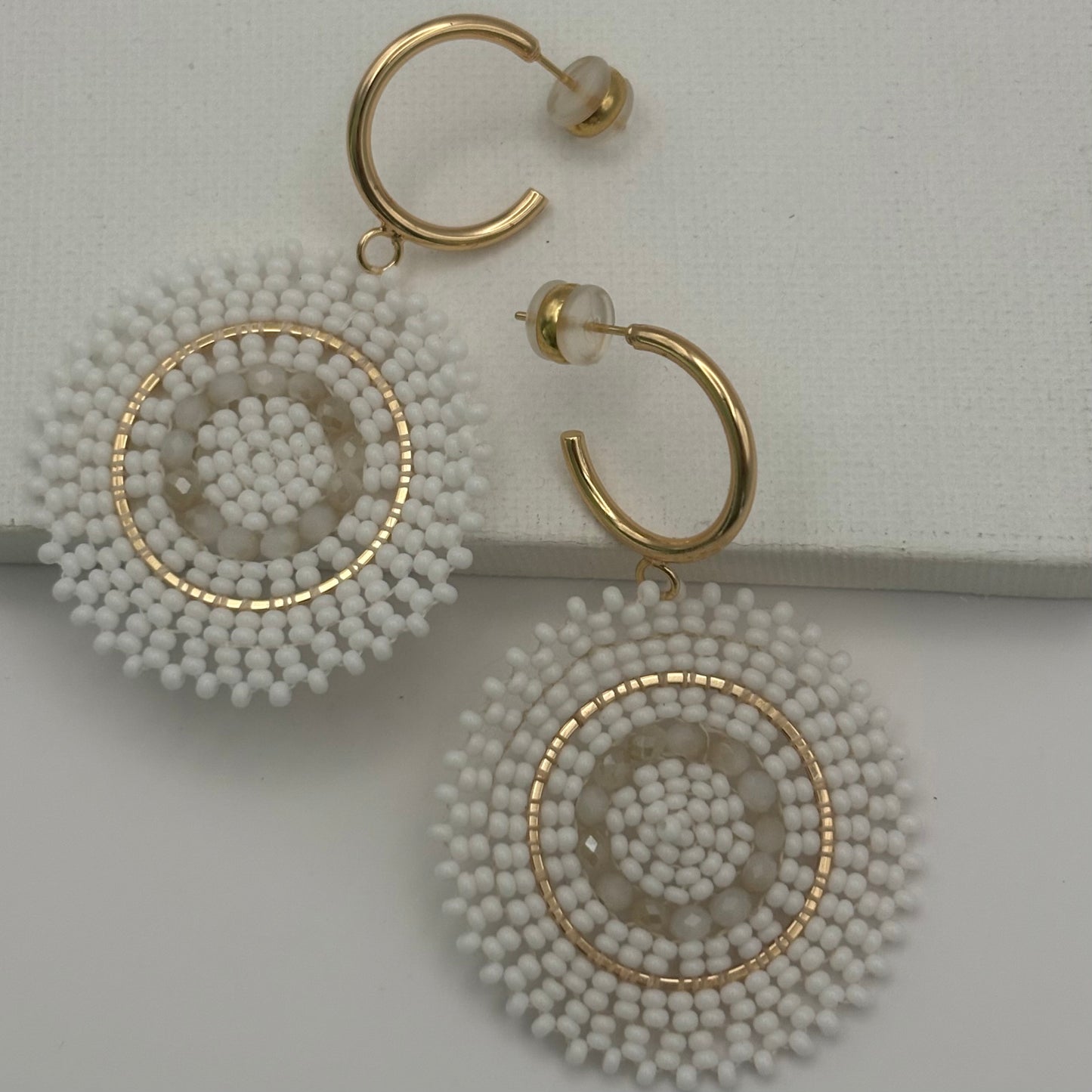 Aurora Crafted Style-Full Moon Reloaded in Angel White (gold)-Earrings-Aurora Crafted Jewellery-