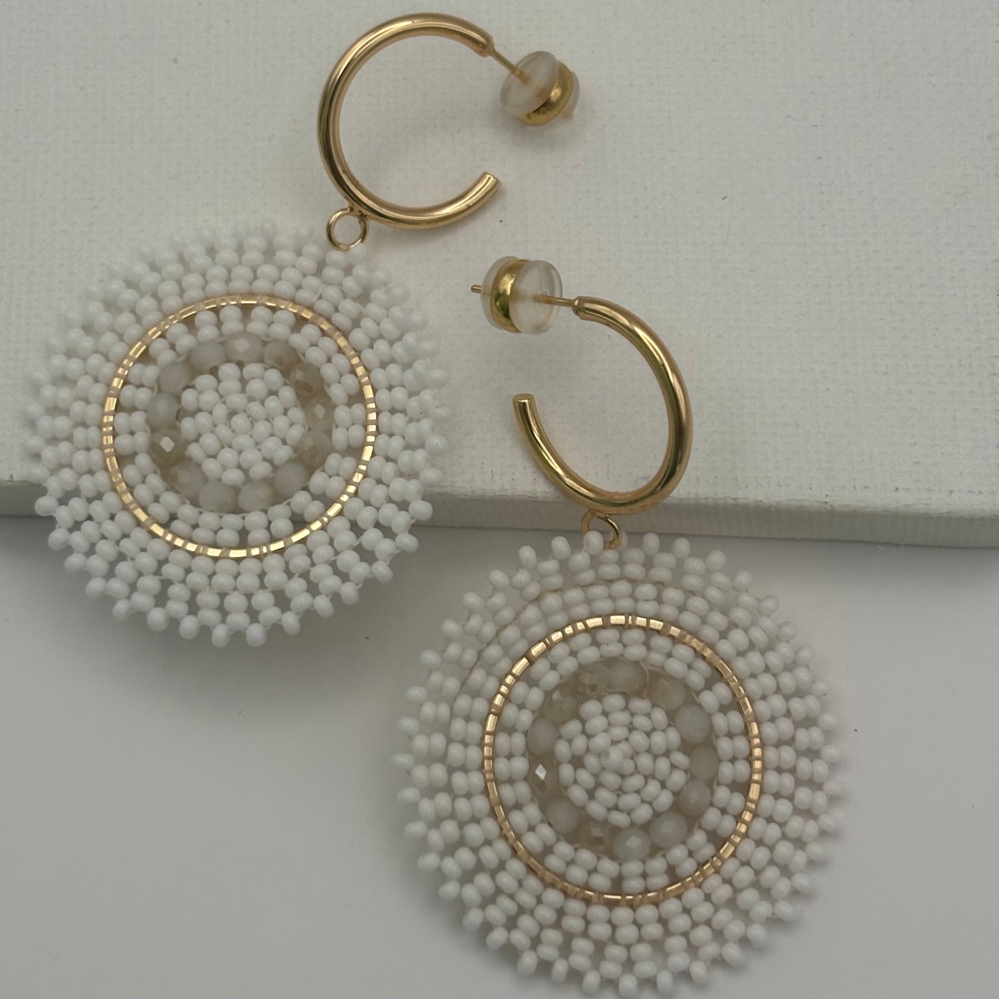 Aurora Crafted Style-Full Moon Reloaded in Angel White (gold)-Earrings-Aurora Crafted Jewellery-