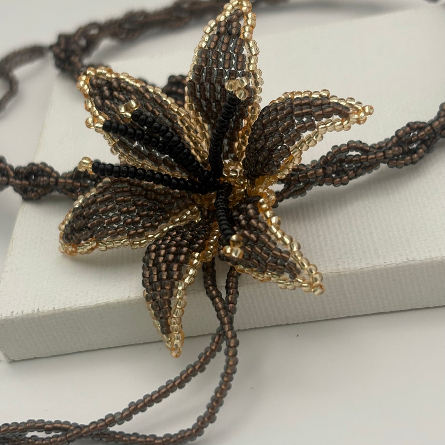 Aurora Crafted Style-Look at me Lily Necklace in Kahlua & Black (Copy)-NECKLACES-Aurora Crafted Jewellery-