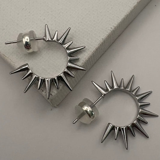 Aurora Crafted Style-Mini Sunray Hoops (Silver)-Earrings-Aurora Crafted Jewellery-