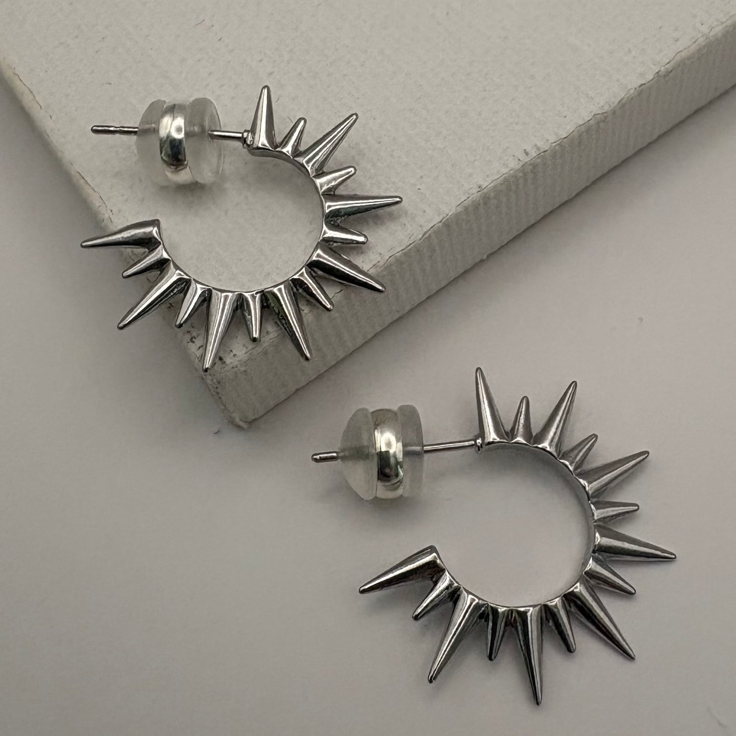Aurora Crafted Style-Mini Sunray Hoops (Silver)-Earrings-Aurora Crafted Jewellery-