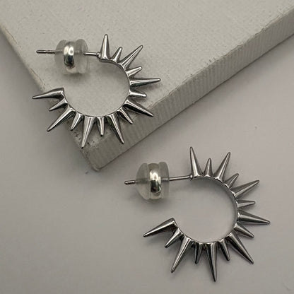 Aurora Crafted Style-Mini Sunray Hoops (Silver)-Earrings-Aurora Crafted Jewellery-