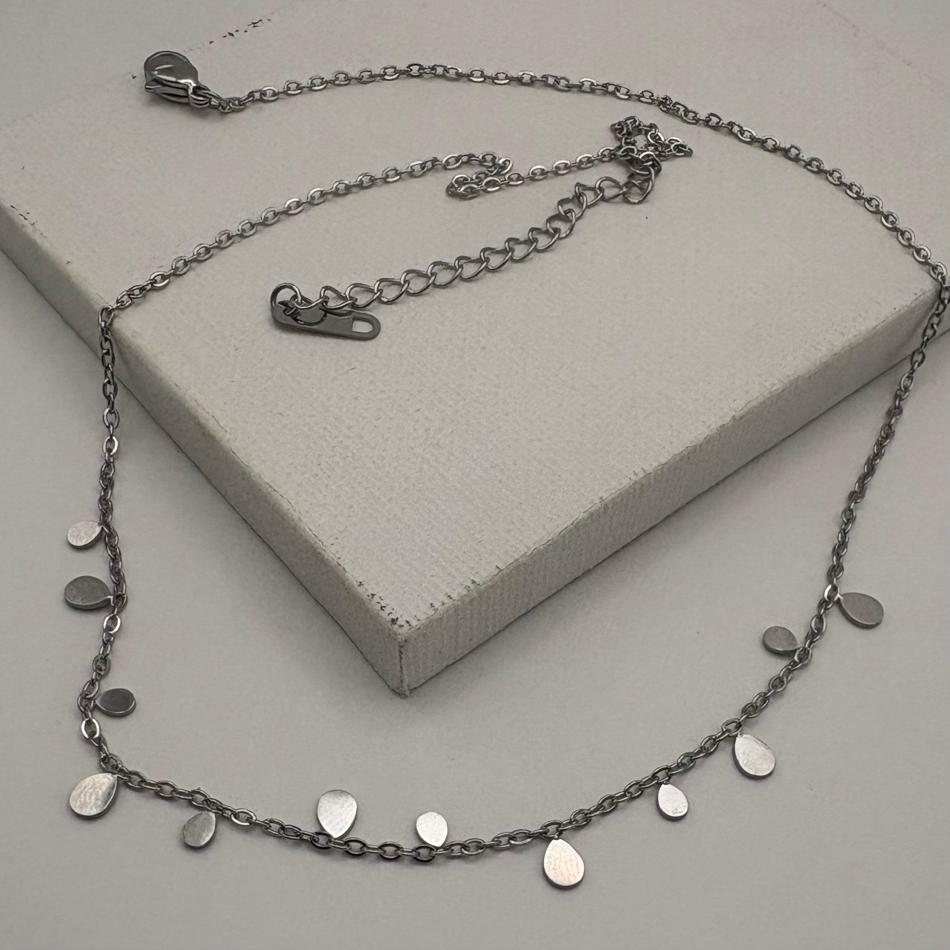 Aurora Crafted Style-Waterproof Teardrop Necklace (Silver)-NECKLACES-Aurora Crafted Style-