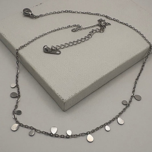 Aurora Crafted Style-Waterproof Teardrop Necklace (Silver)-NECKLACES-Aurora Crafted Style-