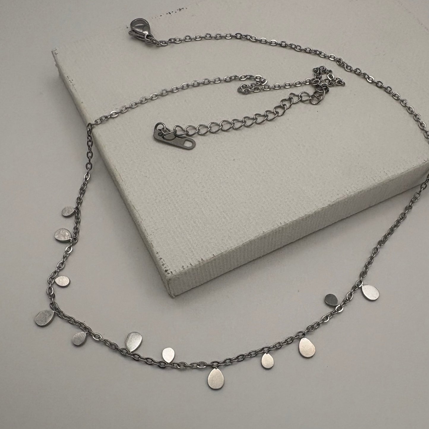 Aurora Crafted Style-Waterproof Teardrop Necklace (Silver)-NECKLACES-Aurora Crafted Style-