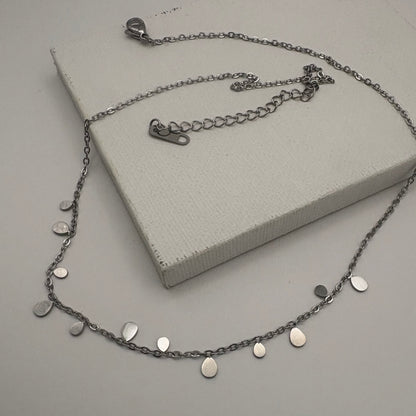 Aurora Crafted Style-Waterproof Teardrop Necklace (Silver)-NECKLACES-Aurora Crafted Style-