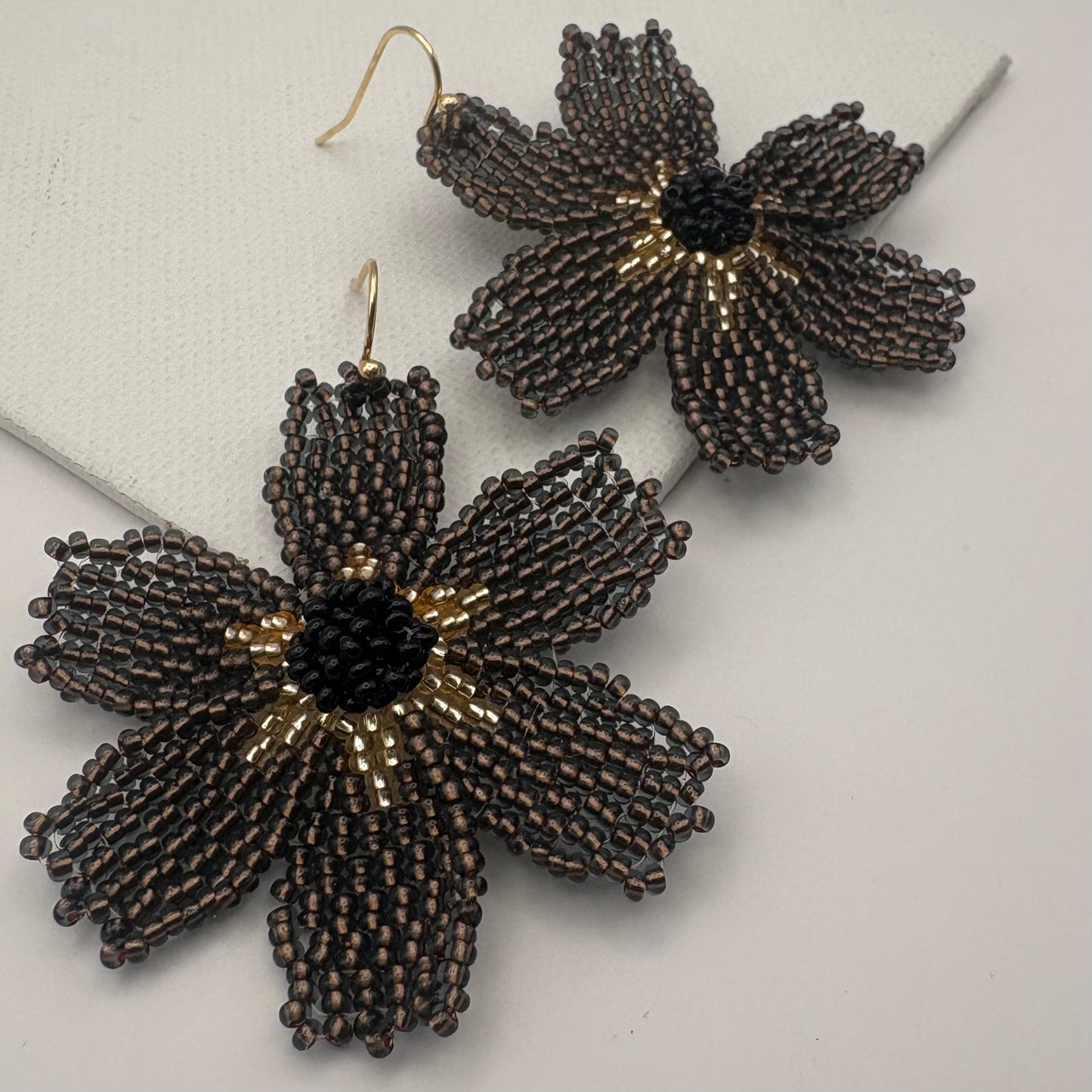 Aurora Crafted Style-Big Basic Bloom in Kahlua (Gold)-Earrings-Aurora Crafted Jewellery-