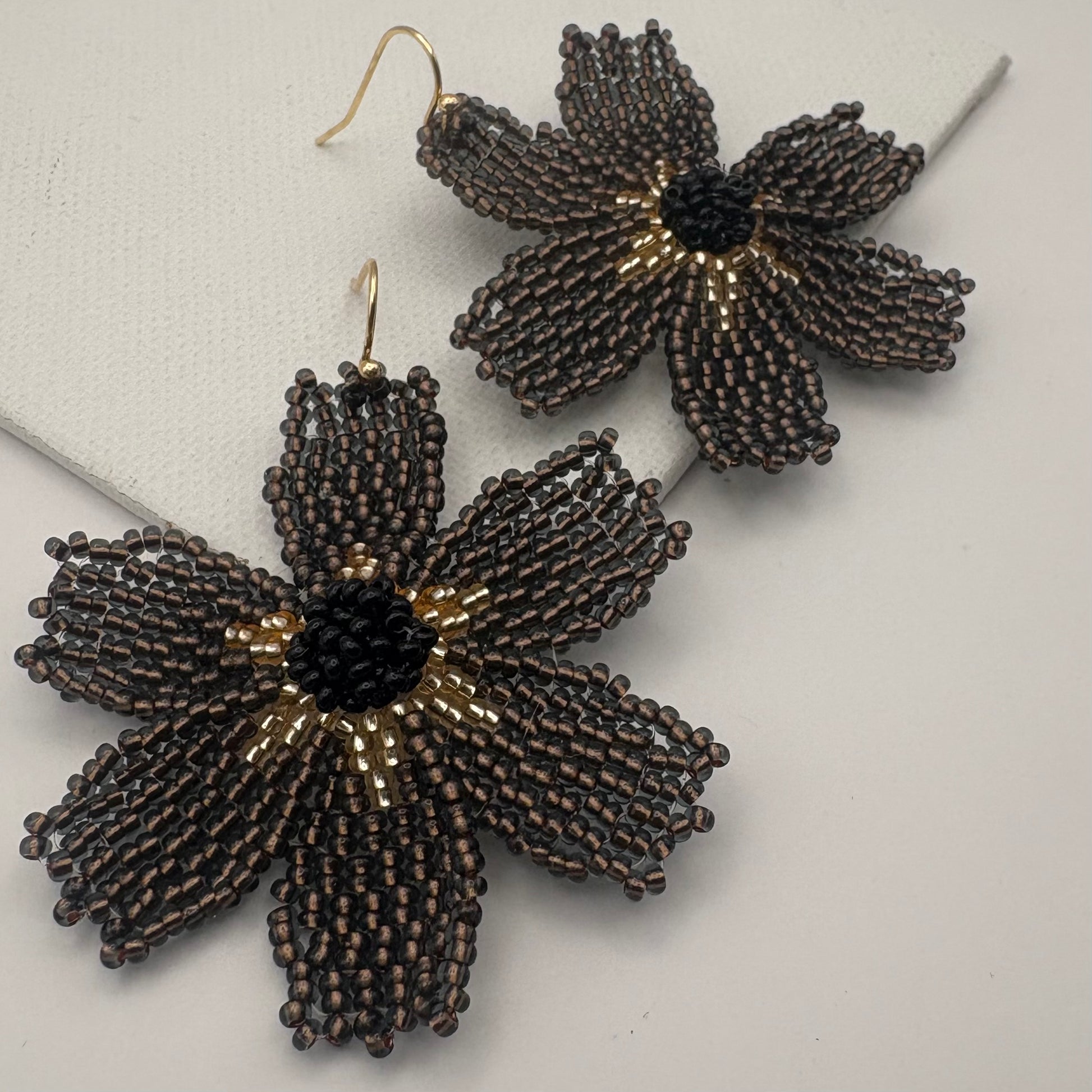 Aurora Crafted Style-Big Basic Bloom in Kahlua (Gold)-Earrings-Aurora Crafted Jewellery-