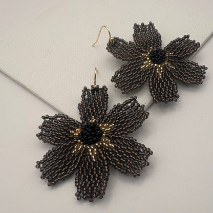 Aurora Crafted Style-Big Basic Bloom in Kahlua (Gold)-Earrings-Aurora Crafted Jewellery-