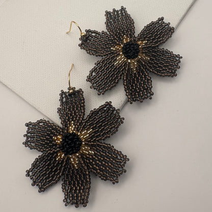 Aurora Crafted Style-Big Basic Bloom in Kahlua (Gold)-Earrings-Aurora Crafted Jewellery-