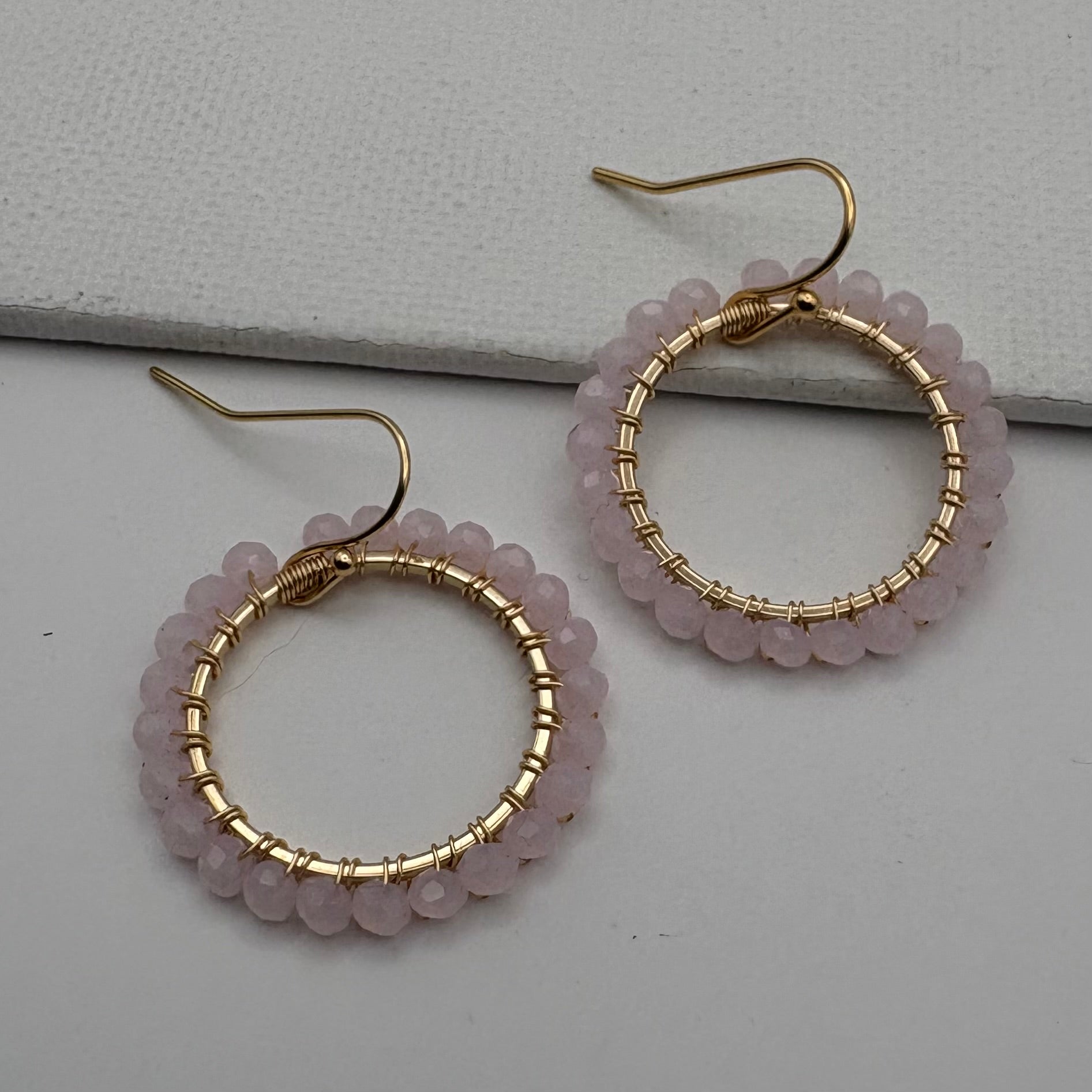Aurora Crafted Style-Aurora Huggies in Baby Pink (Gold)-Earrings-Aurora Crafted Jewellery-