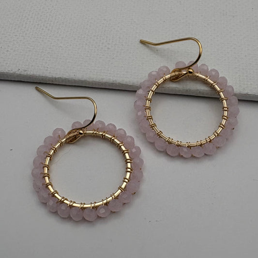 Aurora Crafted Style-Aurora Huggies in Baby Pink (Gold)-Earrings-Aurora Crafted Jewellery-