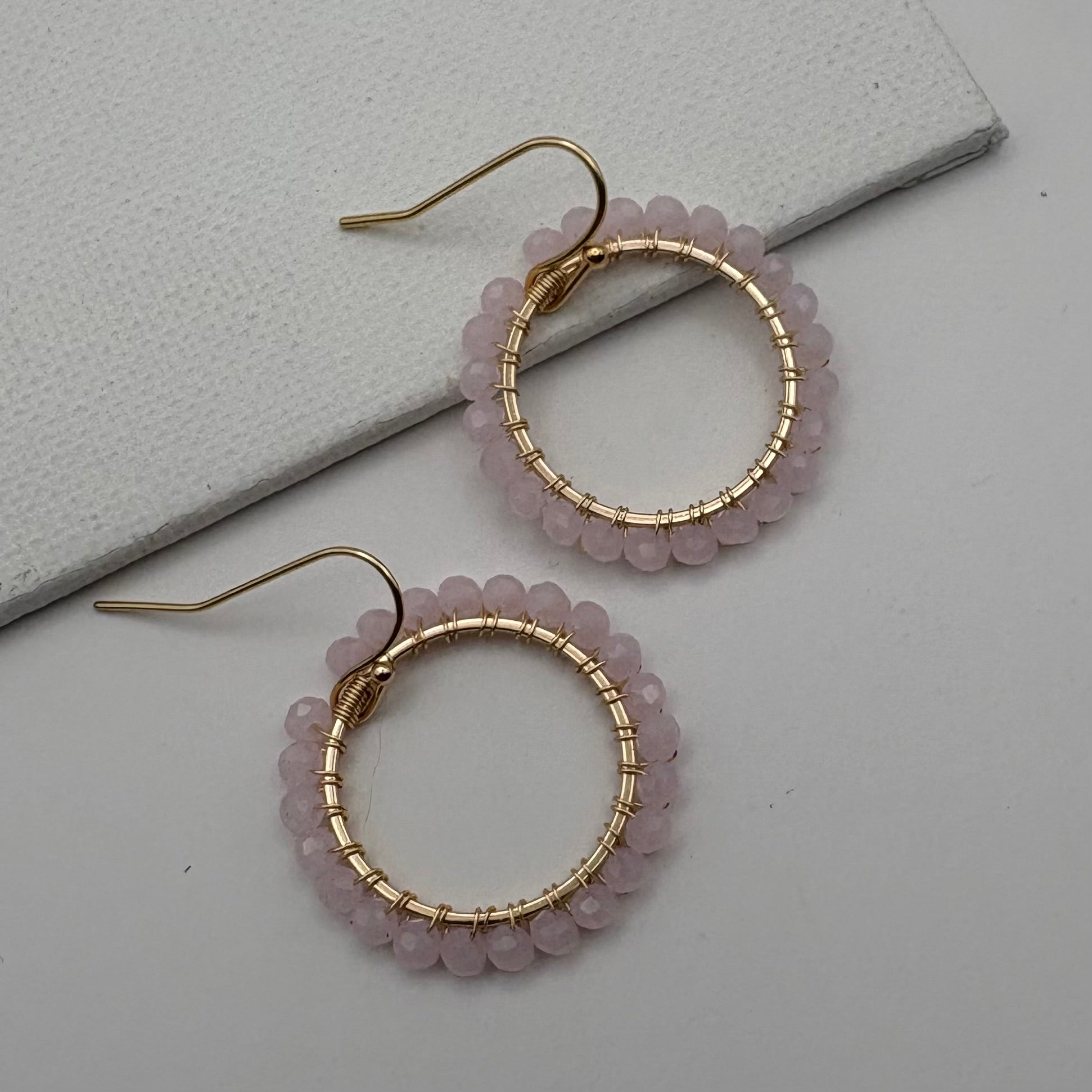 Aurora Crafted Style-Aurora Huggies in Baby Pink (Gold)-Earrings-Aurora Crafted Jewellery-