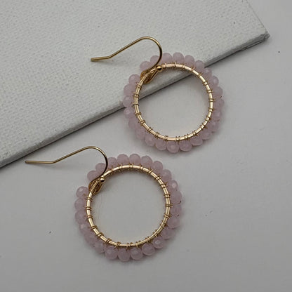 Aurora Crafted Style-Aurora Huggies in Baby Pink (Gold)-Earrings-Aurora Crafted Jewellery-